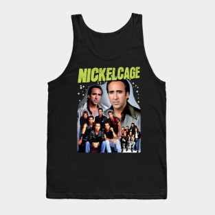 NICKELCAGE Band PARODY Funny Retro 2000's Glamour Shot Band Tee (green logo) Tank Top